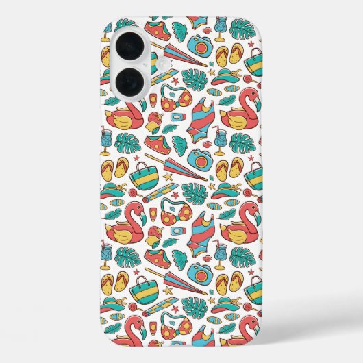 Flamingo Tropical Summer Pattern  Case-Mate iPhoneケース (裏面)