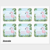 Flamingo Tropical Summer Thank You Stickers スクエアシール (シート)