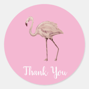 Flamingo Tropical Thank Youパーティー ラウンドシール