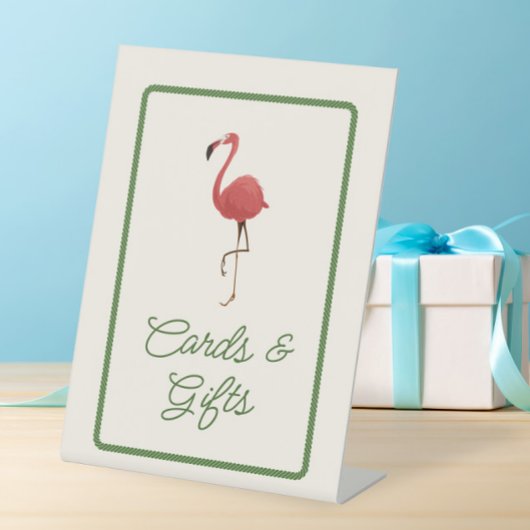 Flamingo Tropics Coastal Beach Cards and Gifts 台座サイン