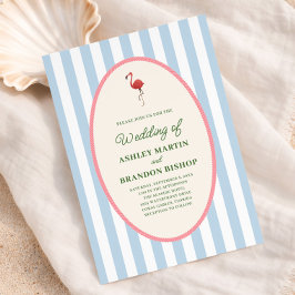 Flamingo Tropics Modern Coastal Island Wedding 招待状