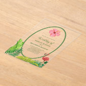 Flamingo Tropics Retro Wedding Acrylic Invitation アクリル招待状 (レイダウン)