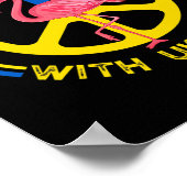 Flamingo Ukraine I Stand With Ukraine Flag Support ポスター (角)
