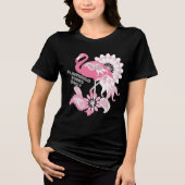 Flamingo Vibes Only - Paisley Pink Flamingo トライブレンドTシャツ (正面)