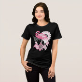 Flamingo Vibes Only - Paisley Pink Flamingo トライブレンドTシャツ (正面全面)