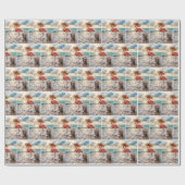 Flamingo Walking In Ocean Surf ラッピングペーパー (フラット)