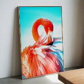 Flamingo wall art ポスター