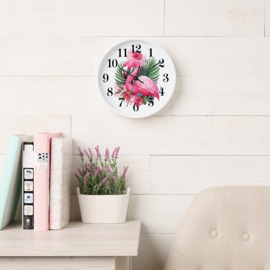 Flamingo Wall Clock 壁時計 (読書スペース)