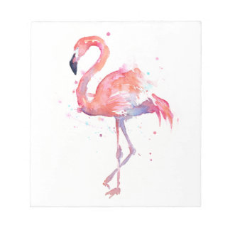 Flamingo Waterカラーメモ帳 ノートパッド