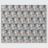 Flamingo Wearing Scarf and Pink Boots ラッピングペーパー (フラット)