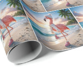 Flamingo Wearing Scarf and Pink Boots ラッピングペーパー (ロールコーナー)