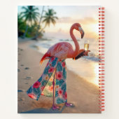 Flamingo With Champagne On a Beach ノートブック (裏面)