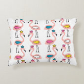 Flamingo with crown seamless pattern. アクセントクッション (正面)