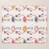 Flamingo with crown seamless pattern. シェルパブランケット (正面(横))