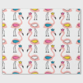 Flamingo with crown seamless pattern. ラッピングペーパー (フラット)