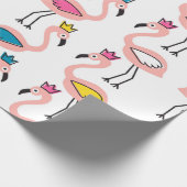 Flamingo with crown seamless pattern. ラッピングペーパー (角)