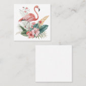 Flamingo With Flowers スクエア名刺 (正面/裏面)