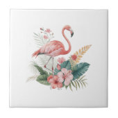 Flamingo With Flowers タイル (正面)
