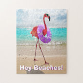 Flamingo With Inner Tube ジグソーパズル (縦)