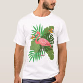 Flamingo with leaves tシャツ (正面)