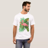 Flamingo with leaves tシャツ (正面フル)