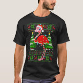 Flamingo  Xmas Lights Ugly Santa Flamingo Christma Tシャツ (正面)