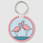 Flamingo Your Business Round Logoアートフォト引用文 キーホルダー (正面)