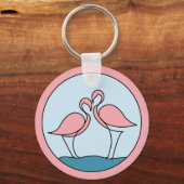 Flamingo Your Business Round Logoアートフォト引用文 キーホルダー (正面)