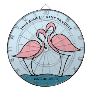 Flamingo Your Business Round Logoアートフォト引用文 ダーツボード