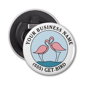 Flamingo Your Business Round Logoアートフォト引用文 栓抜き