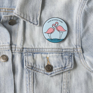 Flamingo Your Business Round Logoアートフォト引用文 缶バッジ