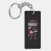 FlamingosはAになれないかぎり常に自分自身である キーホルダー (正面左)