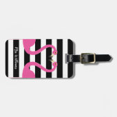 Flamingosキスをする Mrs.ラゲッジタグ ラゲッジタグ (正面横)