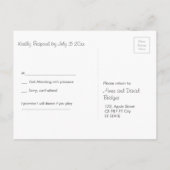 FlamingosトロピカルウェディングRSVPポストカードテンプレート インビテーションポストカード (裏面)