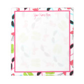 Flamingosビーチサンダル&サングラスメモ帳 ノートパッド (正面)