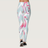 Flamingosライトグレー：熱帯ヴィンテージ。 レギンス (裏面)