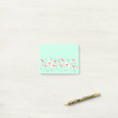 Flamingosレトログリーンワイドpost-it note ポストイット (デスク上)