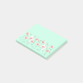 Flamingosレトログリーンワイドpost-it note ポストイット (アングル)