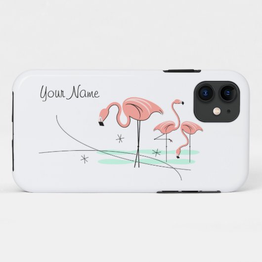 Flamingos海トリオ3 '名前' iPhone 11タフ Case-Mate iPhoneケース (裏面(横))
