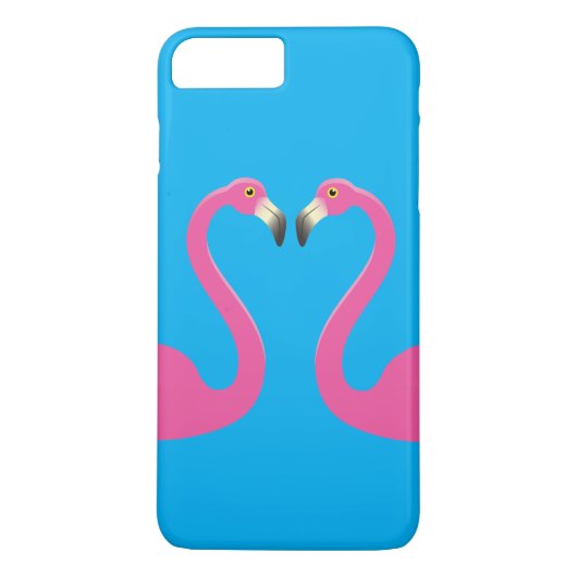 Flamingos キスをする iPhone 7プラスケースブルー Case-Mate iPhoneケース (裏面)