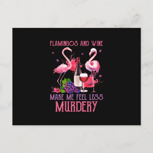 Flamingos And Wine ポストカード (正面)