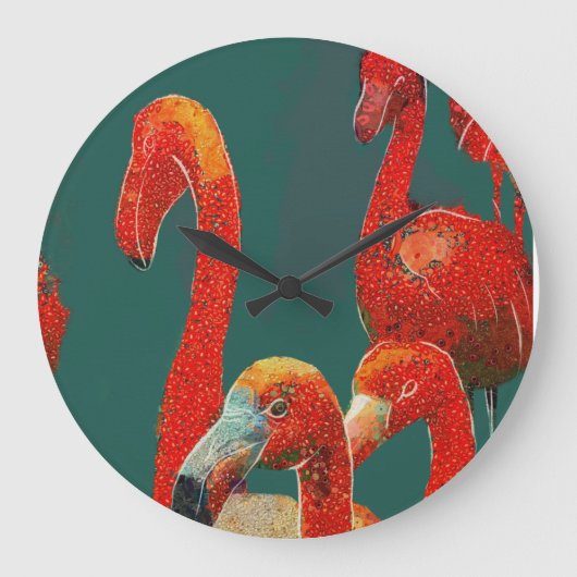 FLAMINGOS ART WALL CLOCK ラージ壁時計 (正面)