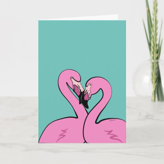 Flamingos Greeting Card カード (正面)