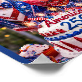 Flamingos Happy 250th Birthday America July 4th ポスター (角)