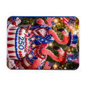 Flamingos Happy 250th Birthday America July 4th マグネット (横)