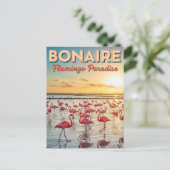 Flamingos in Bonaire Dutch Caribbean ポストカード (スタンド正面)
