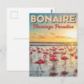 Flamingos in Bonaire Dutch Caribbean ポストカード (正面/裏面)