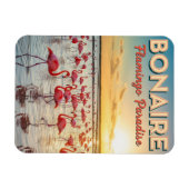 Flamingos in Bonaire Dutch Caribbean マグネット (横)