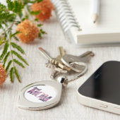 Flamingos in einer Traumwelt - best Mom ever キーホルダー (側面)