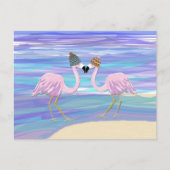 Flamingos in Knitted Hats ポストカード (正面)